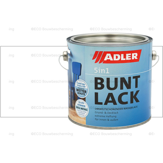 Blik Adler Buntlack 5in1 in RAL 9016 Verkeerswit – 2,5 liter verpakking