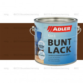 Blik Adler Buntlack 5in1 RAL 1021: "Adler Buntlack 5in1 lakverf in koolzaadgeel, geschikt voor hout, metaal en kunststof."
