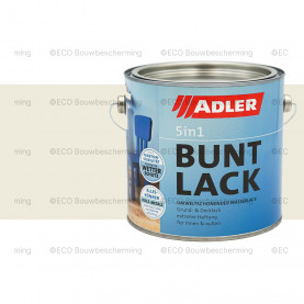 Blik Adler Buntlack 5in1 RAL 1021: "Adler Buntlack 5in1 lakverf in koolzaadgeel, geschikt voor hout, metaal en kunststof."
