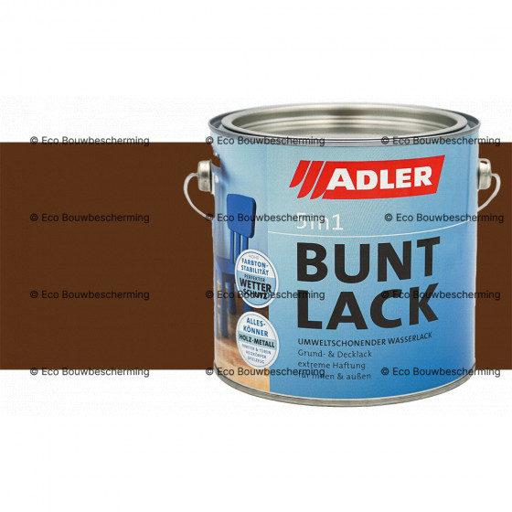 Blik Adler Buntlack 5in1 in RAL 8011 Notenbruin – 2,5 liter verpakking