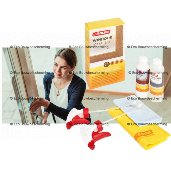 Onderhoud van een houten kozijn met de Adler Windoor Care Set.