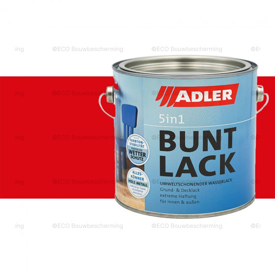 Blik Adler Buntlack 5in1 lakverf op waterbasis voor hout, metaal en kunststof." 