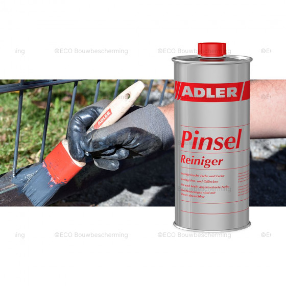 Adler Pinselreiniger 1 liter flacon voor het effectief reinigen van verfkwasten en rollers – verkrijgbaar bij Eco Bouwbescherming