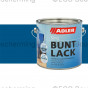 Blik Adler Buntlack 5in1 in RAL 5010 Gentiaanblauw – 2,5 liter verpakking."