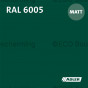 Kleurstaal van Adler Buntlack 5in1 in RAL 6005 Mosgroen