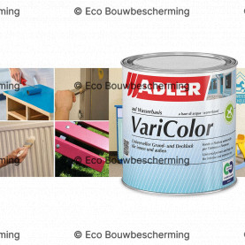 Verpakking van 750ml Adler Varicolor verf, multifunctionele verf voor binnen en buiten.