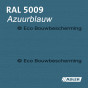Verf in RAL 5009 (Azuurblauw) van Adler Pullex Color lakverf, voor het verven van houten objecten.