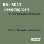 Verf in RAL 6011 (Reseda groen) van Adler Pullex Color lakverf, geschikt voor houtbehandeling. 
